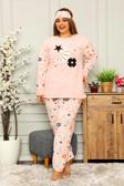 Nisanca Büyük Beden Kadın Polar Peluş Pijama Takımı