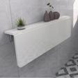 Kydonia Home 60X140 Cm 5 Kişilik Oval Köşeli Sabit Raflı Parlak Beyaz Duvara Monte Kırma Katlanır Masa