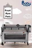 Bebeck Babyhope Royal Gri Oyun Parkı Anne Yanı Olabilen 70X110Cm Yatak Hediyeli