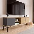 Alonex Tarz Antrasit-Yunus, 150 Cm Tv Ünitesi, Tv Sehpası ,Raflı Tv Ünitesi Konsol