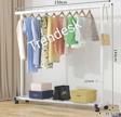 Trendesk Metal Siyah / Beyaz Konfeksiyon Askısı Ayaklı Askılık Elbise Askılığı Tekerlekli 150x140cm