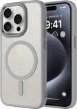 Apple iPhone 15 Pro Max Kılıf Wireless Şarj Özellikli Zore Krom Magsafe Silikon Kapak 