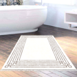 Dekoreko Kaymaz Taban Djt Banyo Halısı Trend Saçaklı Modern M5142 Pudra