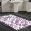 Dekoreko Kaymaz Taban Djt Banyo Halısı Yıldız Deri Saçaklı İskandinav F5128 Mor