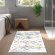 Dekoreko Kaymaz Taban Djt Banyo Halısı Yıldız Deri Modern M5026 Mavi