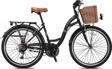 Geroni Sırıo - 24" City Bike - 21 Vites - V.b. - Mat Siyah-siyah/kahverengi - Shimano