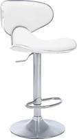 Bürocci Zen Bar Taburesi - Beyaz Modern Deri Metal Ayaklı Yüksek Tezgah Sandalyesi - 9549s0486