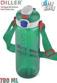 Diller 780 ml Tek Kapak Çift Kullanım Pipetli/Pipetsiz Askılı Tritan Su Matarası-FFDILLERD68-780 