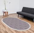Alanur Trend Kaymaz Dod Tabanlı Saçaklı Dijital Halı Oval