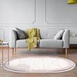 Dekoreko Kaymaz Taban Djt Salon Halısı Yıldız Deri Saçaklı Oval Modern 1342