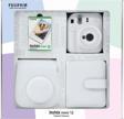 Instax mini 12 Beyaz Fotoğraf Makinesi 10'lu Film Kare Albüm ve Deri Kılıf Bundle Box