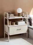 Woodesk Boulder Masif Ahşap Çekmeceli Kitaplık, 90X75