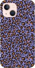 iPhone 13 Lila Renkli Silikon Telefon Kılıfı - Leopar