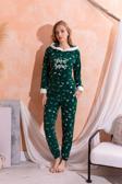 Kapüşonlu  Kışlık Kadın Peluş Polar Pijama Takımı - Yeni Yıl Pijaması 