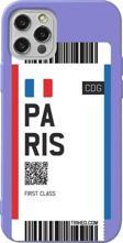 İphone 14 Pro Max Lila Renkli Silikon Telefon Kılıfı - Paris Bileti