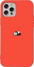 İphone 14 Pro Turuncu Renkli Silikon Telefon Kılıfı - Miskin Panda