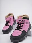Muggo TRUDY Garantili Soğuğa Dayanıklı Kürklü Cırtlı ve Bağcıklı Çocuk Bot