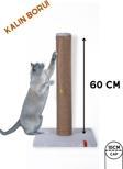 Pugalo 60 cm Catnipli Kalın Borulu Dev Tırmalama Tahtası Gri