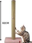 Pugalo 82 cm Lüx Tırmalama Tahtası Catnipli Jüt Tırmalama Pembe