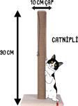 Pugalo 90 cm Catnipli Kalın Borulu Dev Tırmalama Tahtası Krem