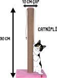 Pugalo 90 cm Catnipli Kalın Borulu Dev Tırmalama Tahtası Pembe