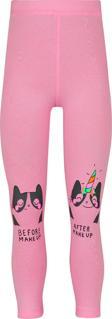 Pembe Make UP Kedi Baskılı Kız Çocuk Mevsimlik Tayt