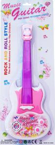 Pilli Işıklı Gitar Müzikli Eğitici Oyuncak Rock Yıldızı Pembe