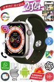 Samsung Galaxy A52 Uyumlu Akıllı Saat Watch 9 Max+2024 45mm Kordon Hediyeli Amoled Ekran