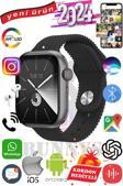 Samsung Galaxy S22 Uyumlu Akıllı Saat Watch 9 Max+2024 45mm Kordon Hediyeli Amoled Ekran