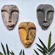 Mes Reves Design El Yapımı Taş Heykel Soyut Yüz Maske 3'Li Set, Duvar Dekor, Modern Ev Ve Ofis Dekoru