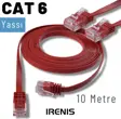 IRENIS 10 Metre CAT6 Kablo Yassı Ethernet Network Lan Ağ İnternet Kablosu