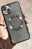 iPhone 13 Kamera Korumalı Parlak Simli Magsafe Destekli Modern Shimmer Kılıf