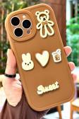 iPhone 13 Pro Max Ayıcık Desenli Sevimli 3 Boyutlu Tatlı Şirin Kamera Korumalı Silikon Shape Kılıf