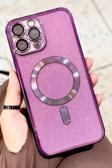 iPhone 14 Pro Max Kamera Korumalı Parlak Simli Magsafe Destekli Modern Shimmer Kılıf
