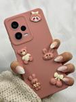 Xiaomi Redmi Note 12 Pro 5g Sweet Ayıcıklı 3 Boyutlu Tatlı Kiraz Desenli Toy Bear Kılıf