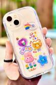 iPhone 13 Sevimli Hayvan Figürlü 3 Boyutlu Şeffaf Smile Kılıf