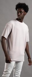 Oversize (Bol Kesim) Kalın Fitilli Bisiklet Yaka Kısa Kol T-shirt