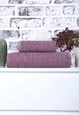 2 Parça Jakarlı Renkli Kadın-Erkek Banyo Havlu Takımı 90x150 Cm
