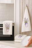 3 lü Lavanta Baskılı %100 Pamuklu Mutfak Havlusu 30 x 50 Cm