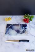 Cam Kesme Tahtası - Cam Kesme Tablası | Buzlu Cam - Ocean | 20cm x 30cm