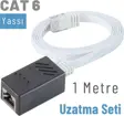 IRENIS 1 Metre CAT6 Kablo Uzatma Seti, Yassı Ethernet Kablo ve Ekleyici