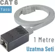 IRENIS 1 Metre CAT6 Kablo Uzatma Seti, Yassı Ethernet Kablo ve Ekleyici