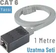 IRENIS 1 Metre CAT6 Kablo Uzatma Seti, Yassı Ethernet Kablo ve Ekleyici