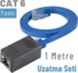 IRENIS 1 Metre CAT6 Kablo Uzatma Seti, Yassı Ethernet Kablo ve Ekleyici