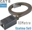 IRENIS 10 Metre CAT6 Kablo Uzatma Seti, Yassı Ethernet Kablo ve Ekleyici
