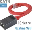 IRENIS 10 Metre CAT6 Kablo Uzatma Seti, Yassı Ethernet Kablo ve Ekleyici