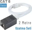 IRENIS 2 Metre CAT6 Kablo Uzatma Seti, Yassı Ethernet Kablo ve Ekleyici