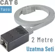 IRENIS 2 Metre CAT6 Kablo Uzatma Seti, Yassı Ethernet Kablo ve Ekleyici