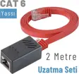 IRENIS 2 Metre CAT6 Kablo Uzatma Seti, Yassı Ethernet Kablo ve Ekleyici