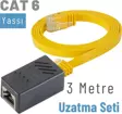 IRENIS 3 Metre CAT6 Kablo Uzatma Seti, Yassı Ethernet Kablo ve Ekleyici